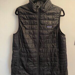 Patagonia black puffer vest, women's XL